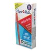 Paper Mate Write Bros. Stick Ballpoint Pen, Medium 1mm, Red Ink/Barrel, PK12 3321131C